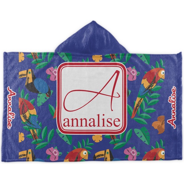 Custom Parrots & Toucans Kids Hooded Towel (Personalized)