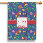 Parrots & Toucans 28" House Flag - Single Sided (Personalized)