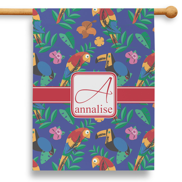 Custom Parrots & Toucans 28" House Flag (Personalized)