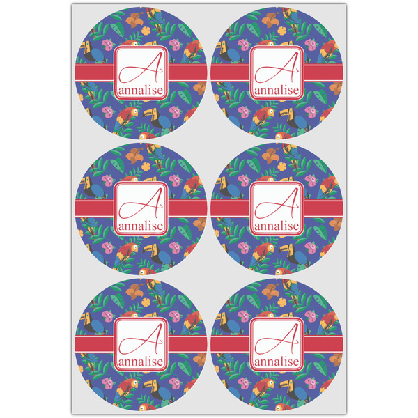 Parrots & Toucans Icing Circle - Large - Set of 6