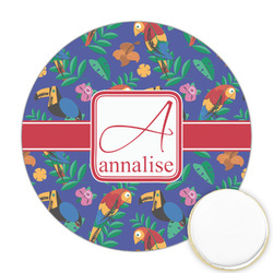 Parrots & Toucans Printed Cookie Topper - Round (Personalized)