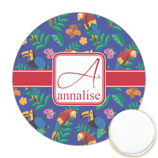 Custom Parrots & Toucans Printed Cookie Topper - 2.5" (Personalized)