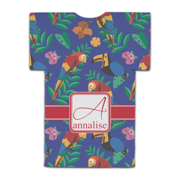 Parrots & Toucans Jersey Bottle Cooler - BACK (flat)