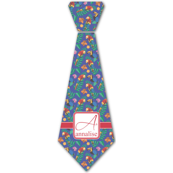 Custom Parrots & Toucans Iron On Tie - 4 Sizes w/ Name and Initial