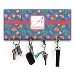 Parrots & Toucans Key Hanger w/ 4 Hooks w/ Name and Initial
