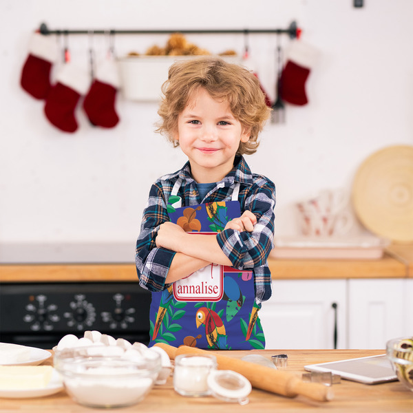 Parrots & Toucans Kid's Aprons - Small - Lifestyle