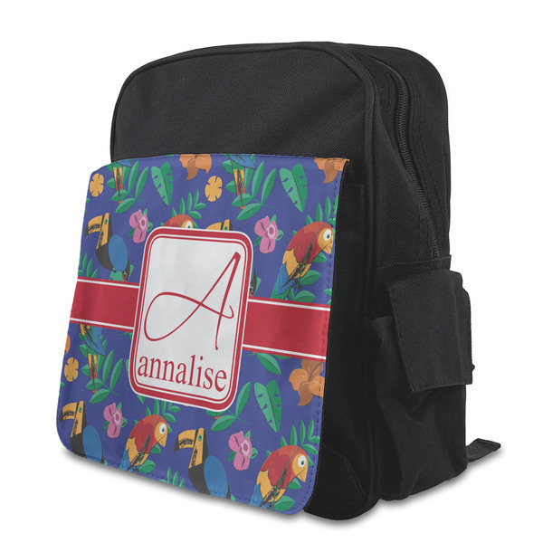 Custom Parrots & Toucans Preschool Backpack (Personalized)