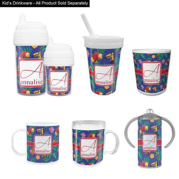 Parrots & Toucans Kid's Drinkware - Customized & Personalized