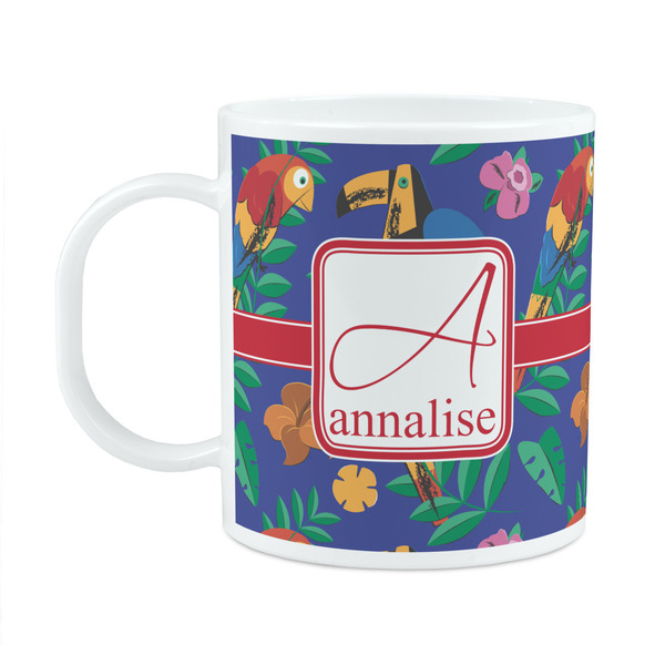 Custom Parrots & Toucans Plastic Kids Mug (Personalized)