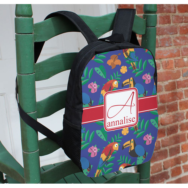 Parrots & Toucans Kids Backpack - In Context