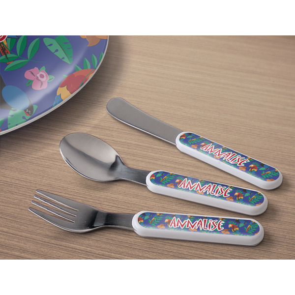 Parrots & Toucans Kids Flatware w/ Plate