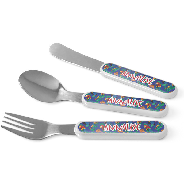 Custom Parrots & Toucans Kid's Flatware (Personalized)