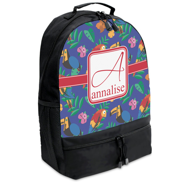 Custom Parrots & Toucans Backpacks - Black (Personalized)