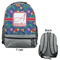 Parrots & Toucans Large Backpack - Gray - Front & Back View