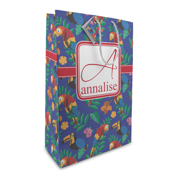Custom Parrots & Toucans Large Gift Bag (Personalized)