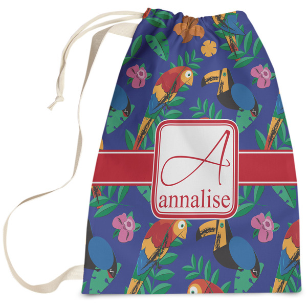 Custom Parrots & Toucans Laundry Bag - Large (Personalized)