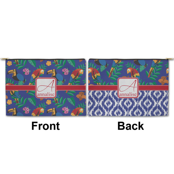 Parrots & Toucans Large Zipper Pouch Approval (Front and Back)