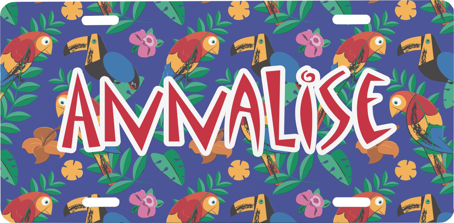 Custom Parrots & Toucans Front License Plate (Personalized