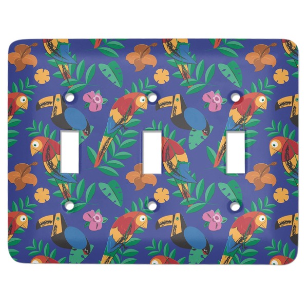 Custom Parrots & Toucans Light Switch Cover (3 Toggle Plate)
