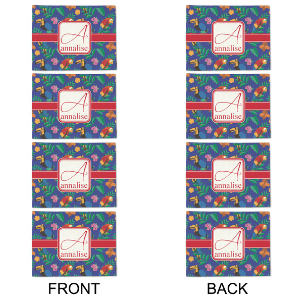 Parrots & Toucans Linen Placemat - APPROVAL Set of 4 (double sided)