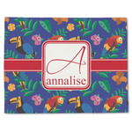 Parrots & Toucans Single-Sided Linen Placemat - Single w/ Name and Initial