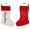 Parrots & Toucans Linen Stockings w/ Red Cuff - Front & Back (APPROVAL)