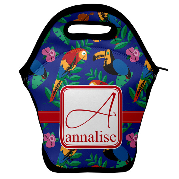 Custom Parrots & Toucans Lunch Bag w/ Name and Initial