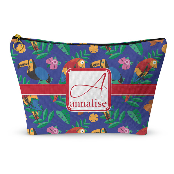 Custom Parrots & Toucans Makeup Bag - Large - 12.5"x7" (Personalized)