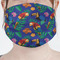 Parrots & Toucans Mask - Pleated (new) Front View on Girl