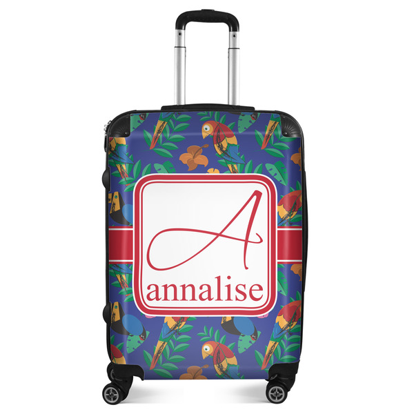 Custom Parrots & Toucans Suitcase - 24" Medium - Checked (Personalized)