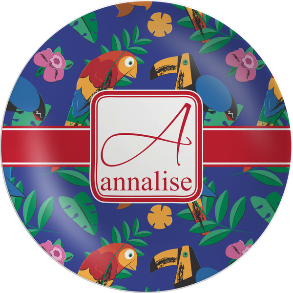 Custom Parrots & Toucans Melamine Salad Plate - 8" (Personalized)