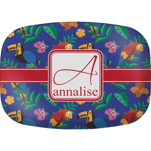 Custom Parrots & Toucans Melamine Platter (Personalized)