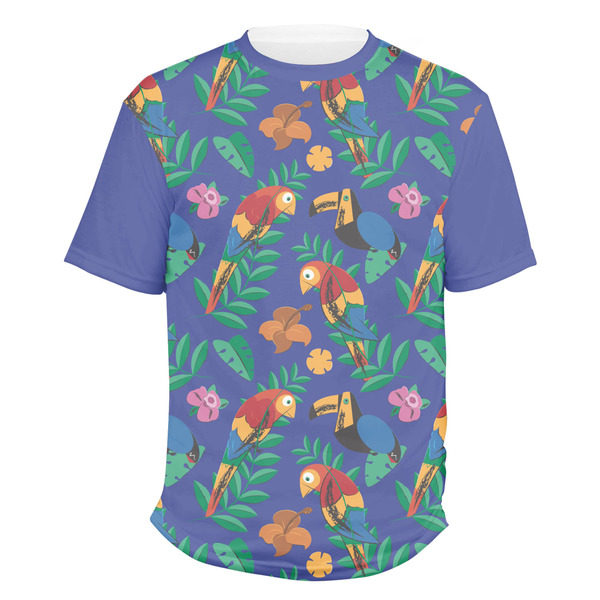Custom Parrots & Toucans Men's Crew T-Shirt - Small