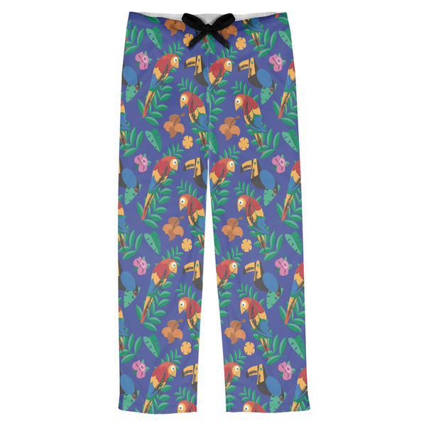 Custom Parrots & Toucans Mens Pajama Pants - L