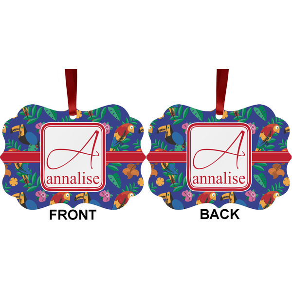 Parrots & Toucans Metal Benilux Ornament - Front and Back (APPROVAL)