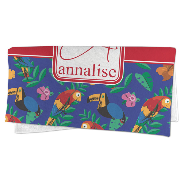 Parrots & Toucans Microfiber Dish Rag - FOLDED (half)