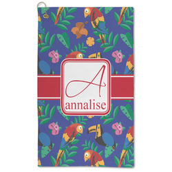 Parrots & Toucans Microfiber Golf Towel - Large (Personalized)