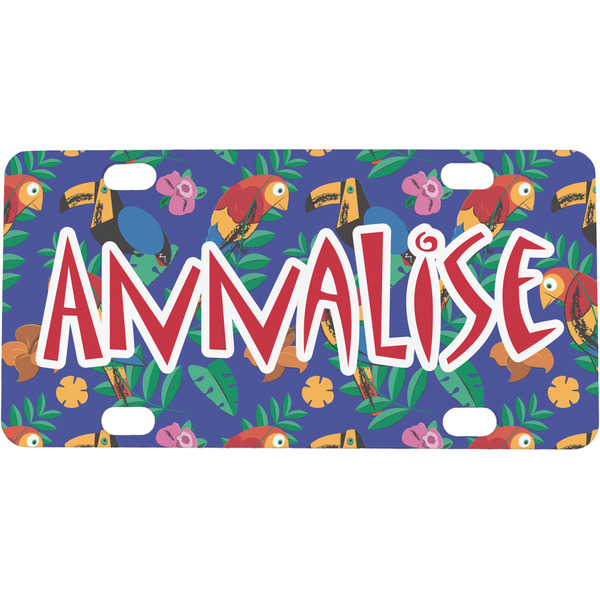 Custom Parrots & Toucans Mini / Bicycle License Plate (4 Holes) (Personalized)