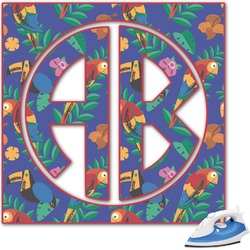 Parrots & Toucans Monogram Iron On Transfer - Up to 9"x9" (Personalized)