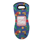 Parrots & Toucans Neoprene Oven Mitt - Single w/ Name and Initial