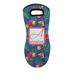 Parrots & Toucans Neoprene Oven Mitt w/ Name and Initial