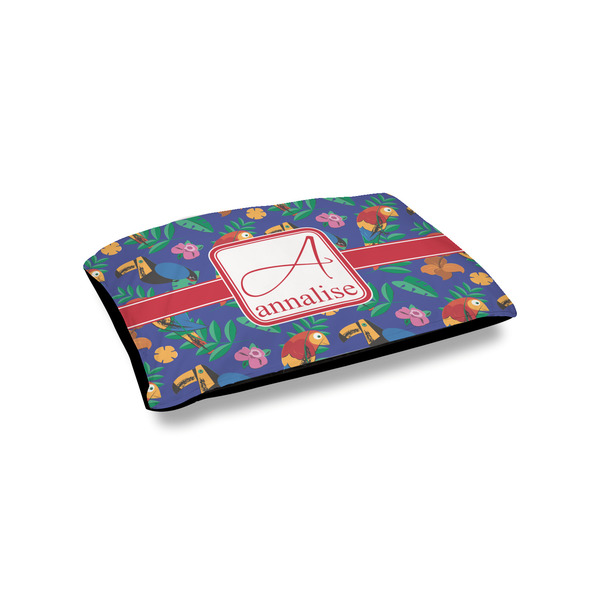 Custom Parrots & Toucans Outdoor Dog Bed - Small (Personalized)