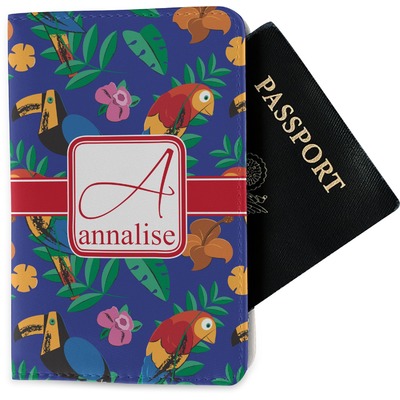 Parrots & Toucans Passport Holder - Fabric (Personalized)