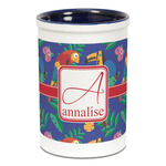 Parrots & Toucans Ceramic Pencil Holders - Blue