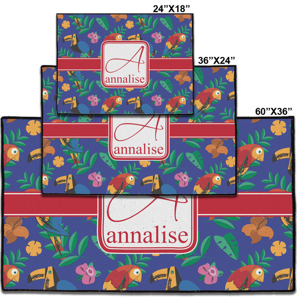 Parrots & Toucans Personalized Door Mat - Group Parent IMF