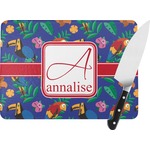 Parrots & Toucans Rectangular Glass Cutting Board (Personalized)