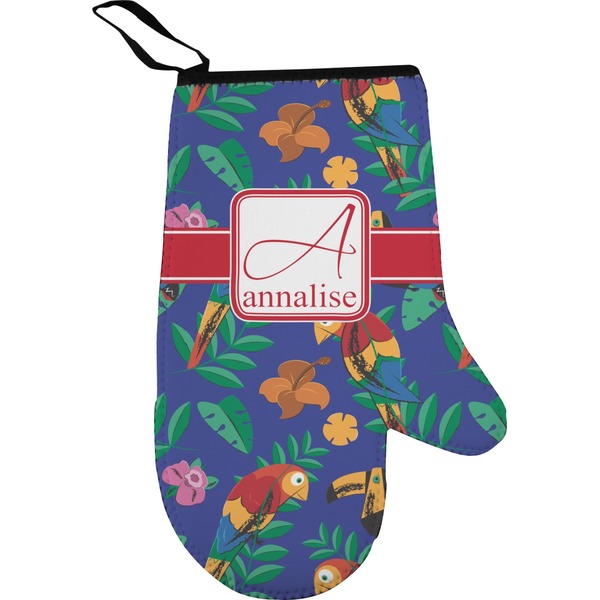 Custom Parrots & Toucans Right Oven Mitt (Personalized)