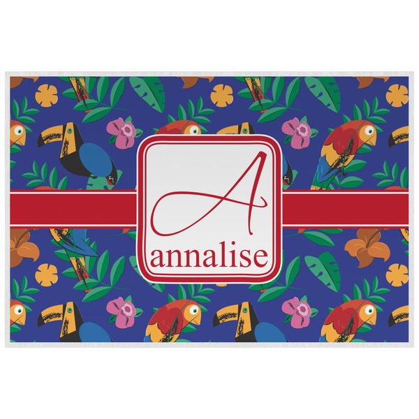 Custom Parrots & Toucans Laminated Placemat w/ Name and Initial