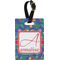 Parrots & Toucans Plastic Luggage Tag - Rectangular w/ Name and Initial