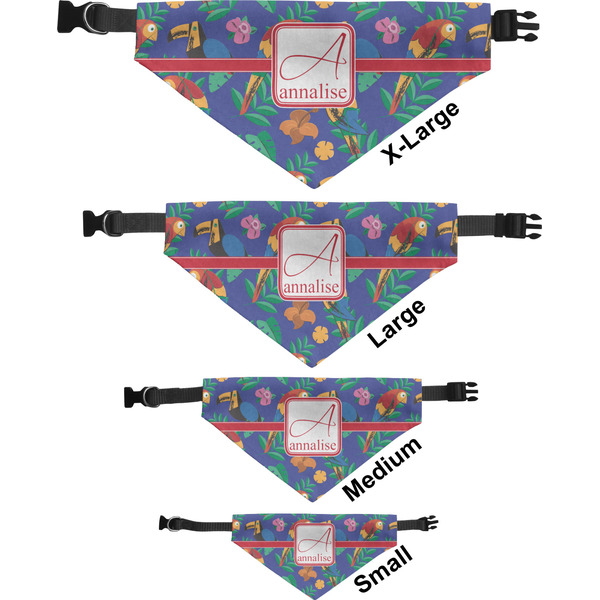 Parrots & Toucans Pet Bandana Sizes